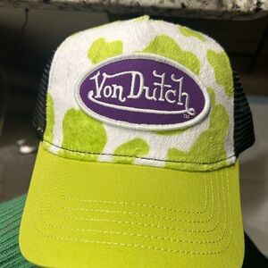 Von Dutch Lime Green and White Trucker Hat